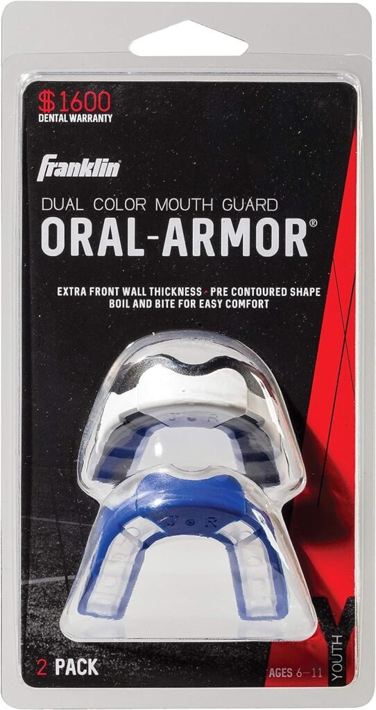 Franklin Sports Athletic Mouthguards - Sport Mouthguards For Football, Wrestling, Mma, Boxing + More - All Sport Mouthguards - Youth Ages 6 - 11 - 2 Pack