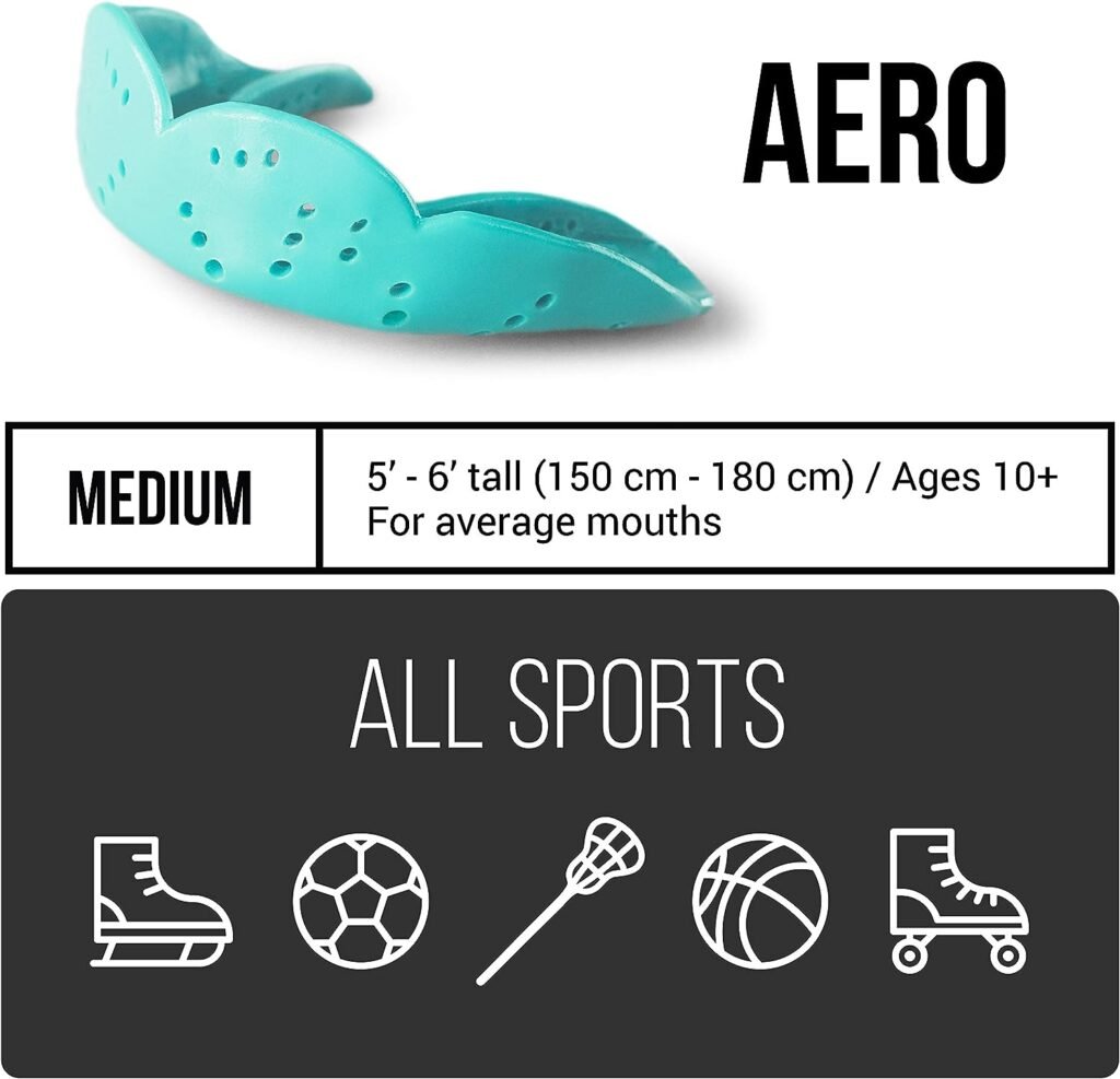 Sports Mouth Guard By Sisu, Aero 1.6Mm Mouthguard For Basketball, Soccer, Hockey, Lacrosse, Custom Fit For Youth And Adults