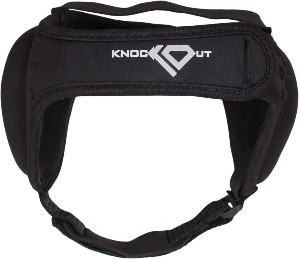 Wrestling Headgear - Adjustable Velcro Straps, Adjustable Chin Guard, Ventilated Ear Holes