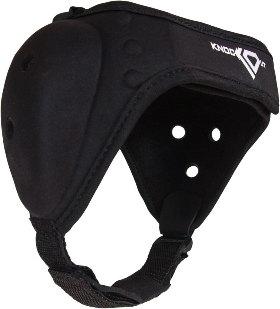 Wrestling Headgear - Adjustable Velcro Straps, Adjustable Chin Guard, Ventilated Ear Holes