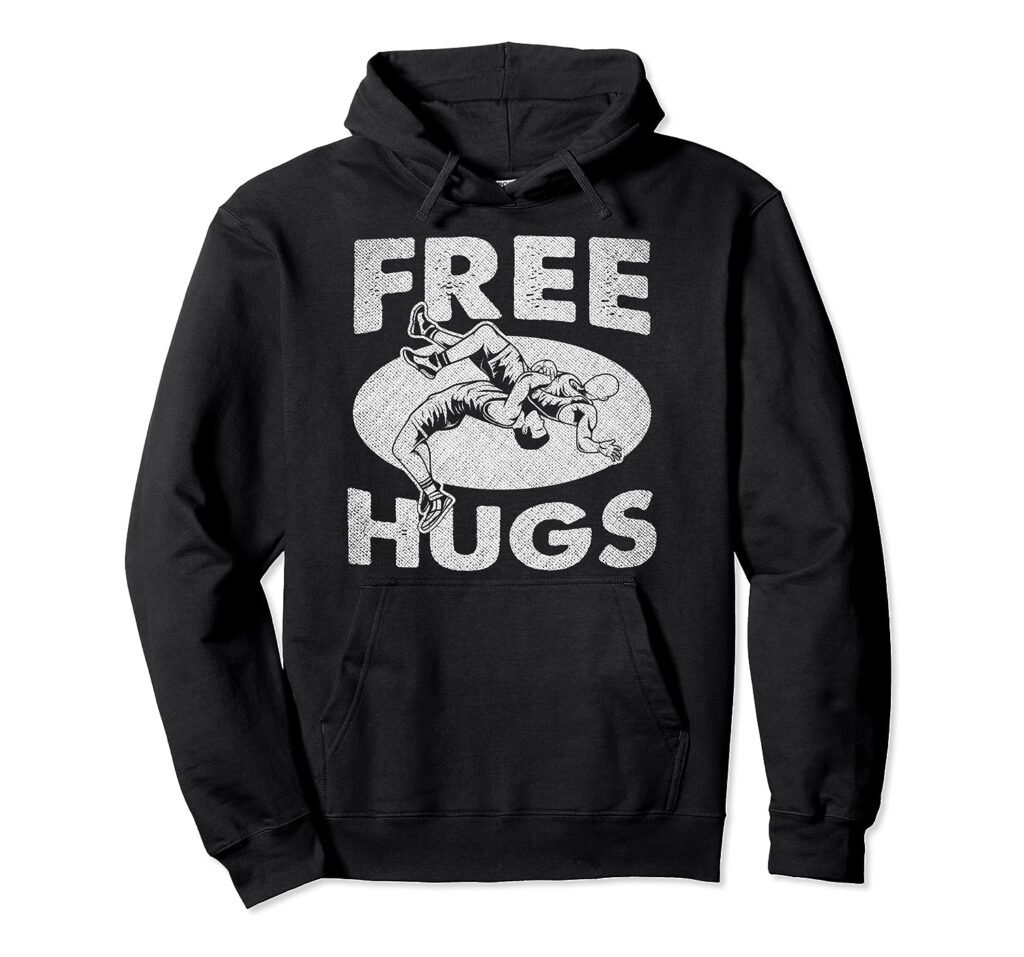 Wrestling Shirts - Funny Free Hugs Wrestling Pullover Hoodie
