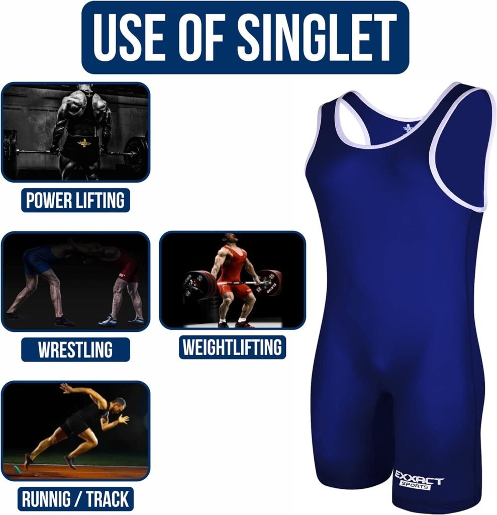 Exxact Sports Plain Wrestling Singlet, Powerlifting Singlet Youth Wrestling Singlet Men For Training (Unisex Adult/Youth)